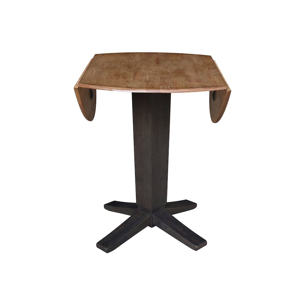 42 in Round Dual Drop Leaf Pedestal Counter Height Dining Table. Picture 8