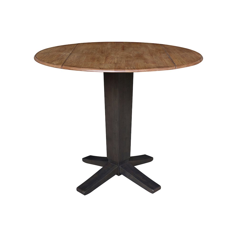 42 in Counter Height Dining Table with 4 Stools in Hickory/Washed Coal, 5Pcs Set. Picture 4