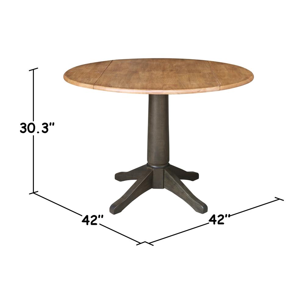 42 in. Round Dual Drop Leaf Dining Table with 2 Splatback Chairs. Picture 9