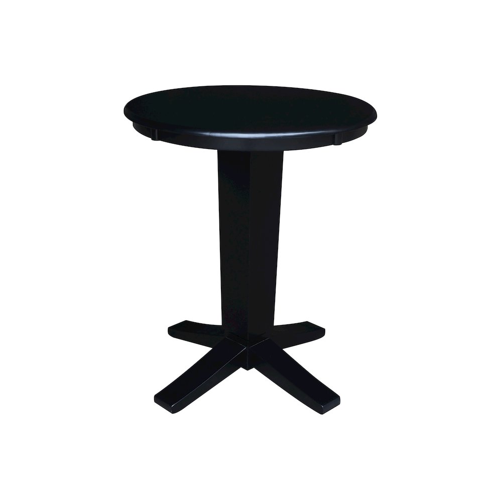 30 in Round Top Counter Height Pedestal Dining Table in Black. Picture 1
