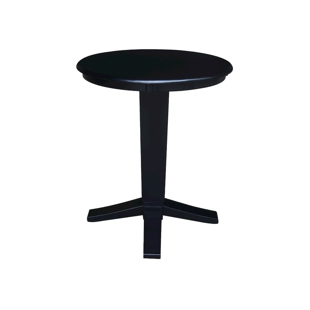 30 in Round Top Counter Height Pedestal Dining Table in Black. Picture 3