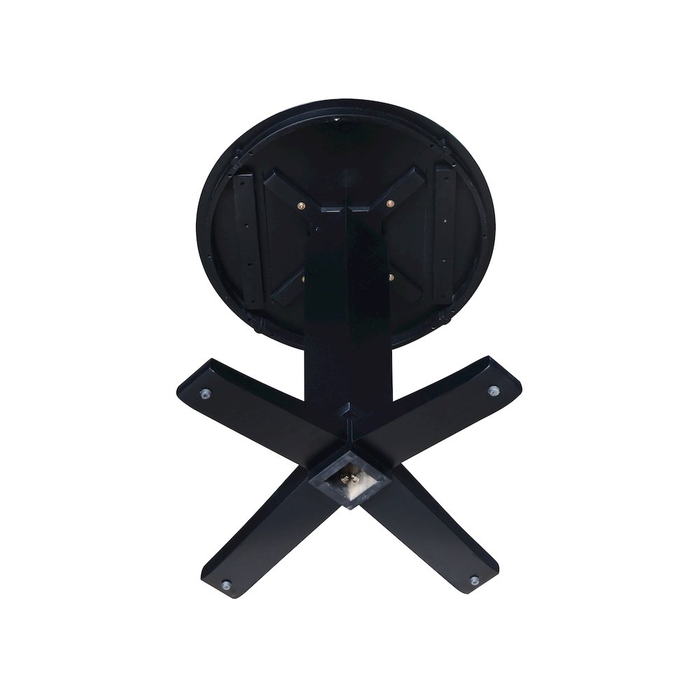 30 in Round Top Counter Height Pedestal Dining Table in Black