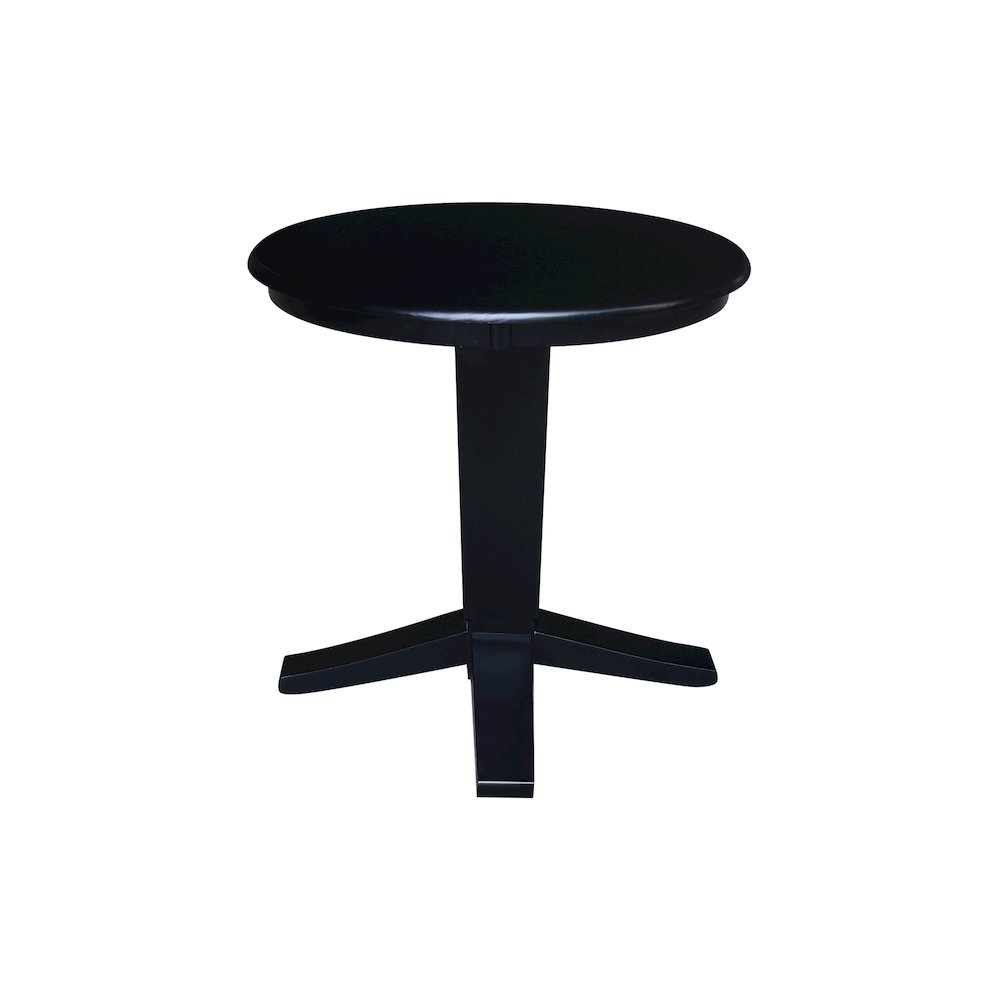 30 in Round Top Pedestal Dining Table in Black. Picture 4