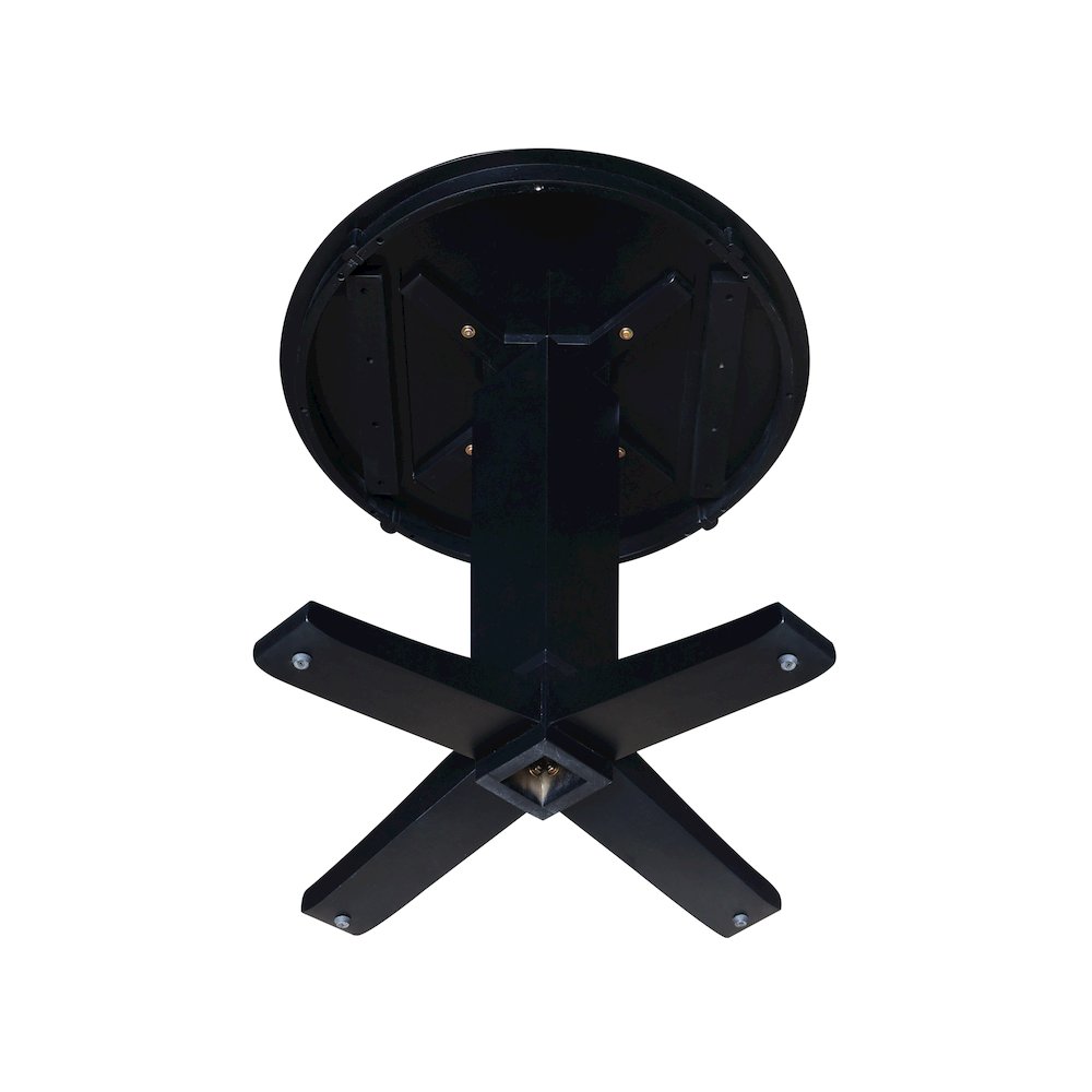 30 in Round Top Pedestal Dining Table in Black. Picture 5