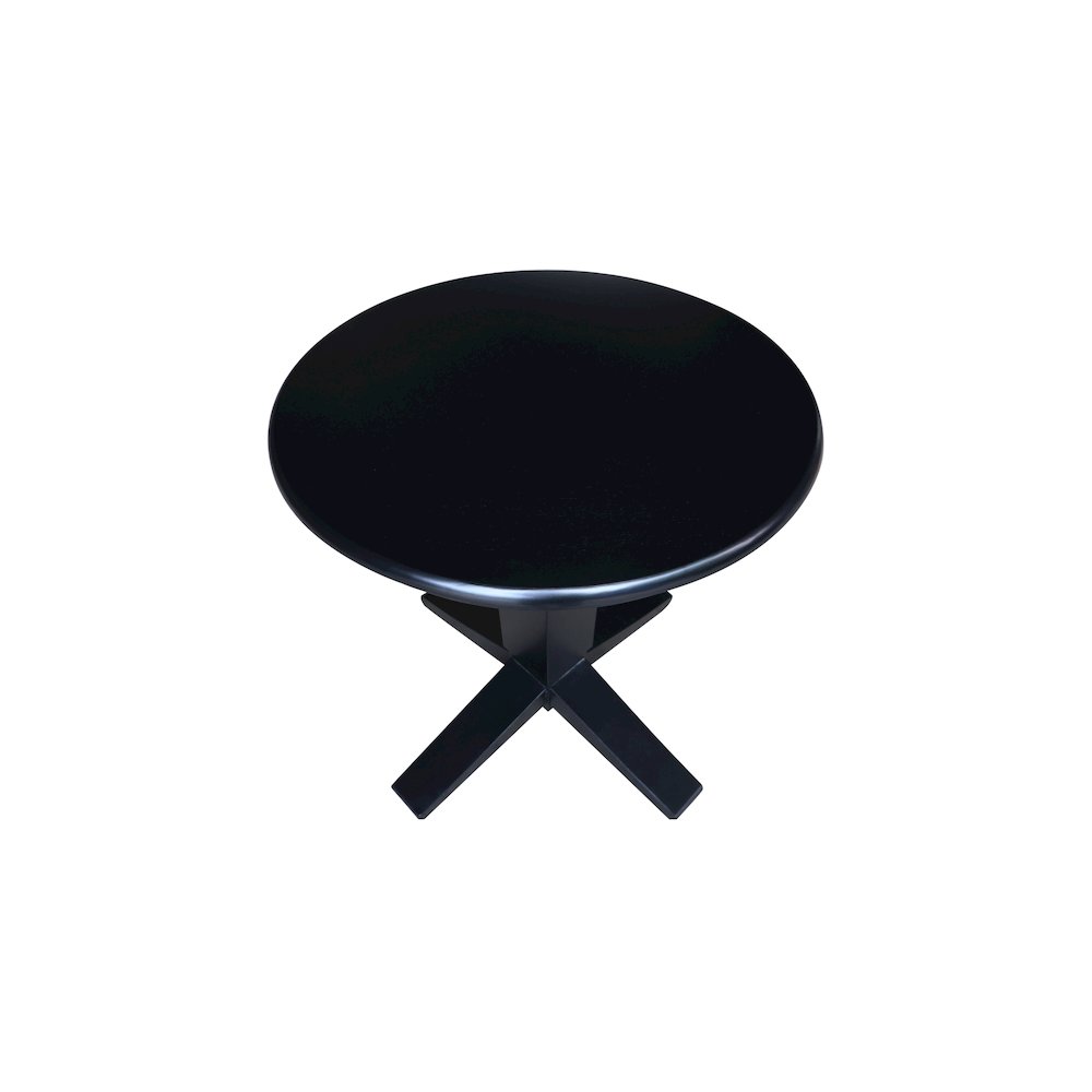 30 in Round Top Pedestal Dining Table in Black. Picture 2
