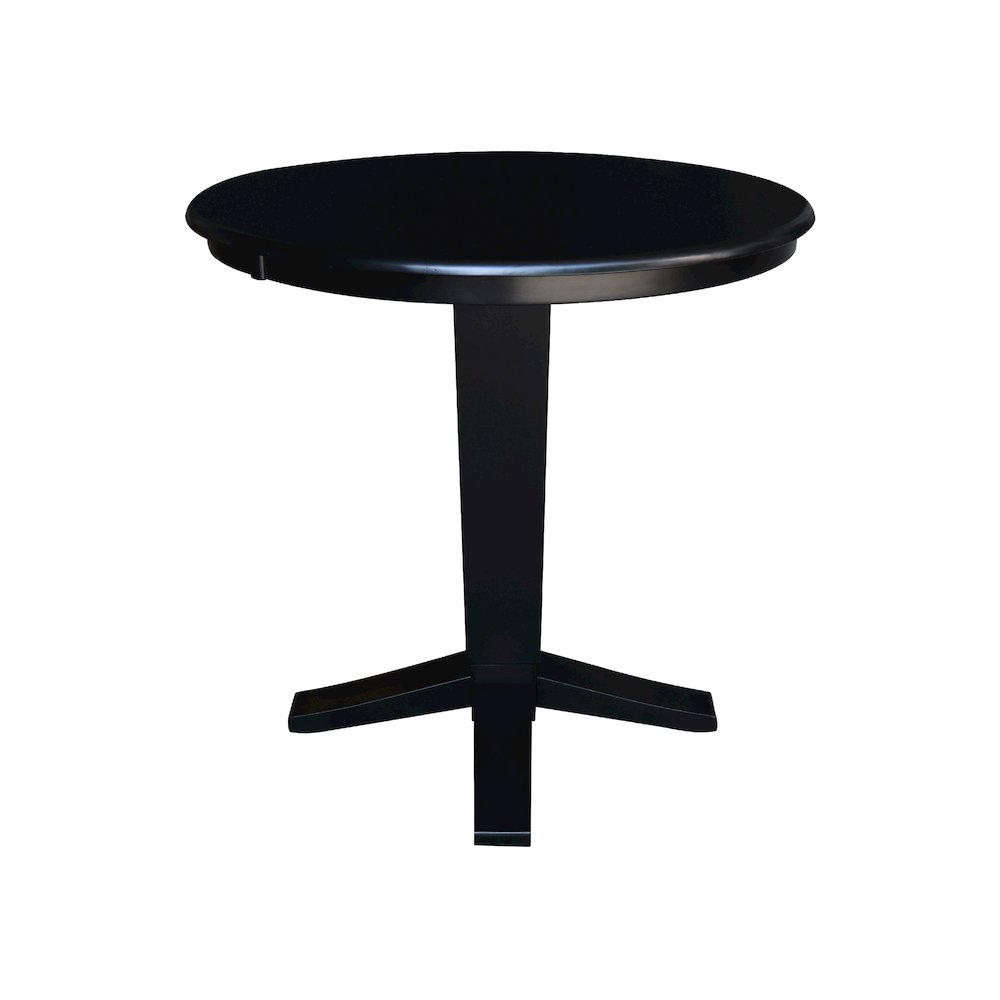36 in Round Top Counter Height Pedestal Dining Table in Black. Picture 3