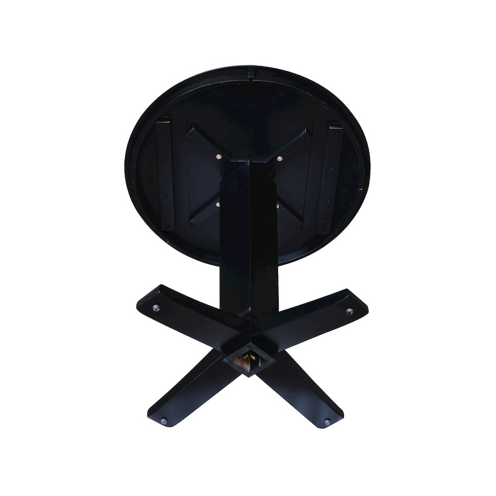 36 in Round Top Counter Height Pedestal Dining Table in Black. Picture 4