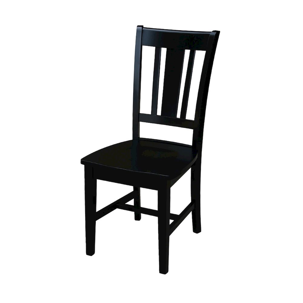 36 in Round Top Pedestal Dining Table with 2 Dining Chairs in Black - 3 Pcs Set. Picture 2