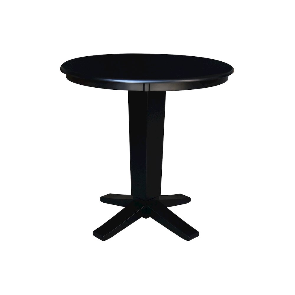 36 in Round Top Counter Height Dining Table with 4 Stools in Black - 5 Piece Set. Picture 4