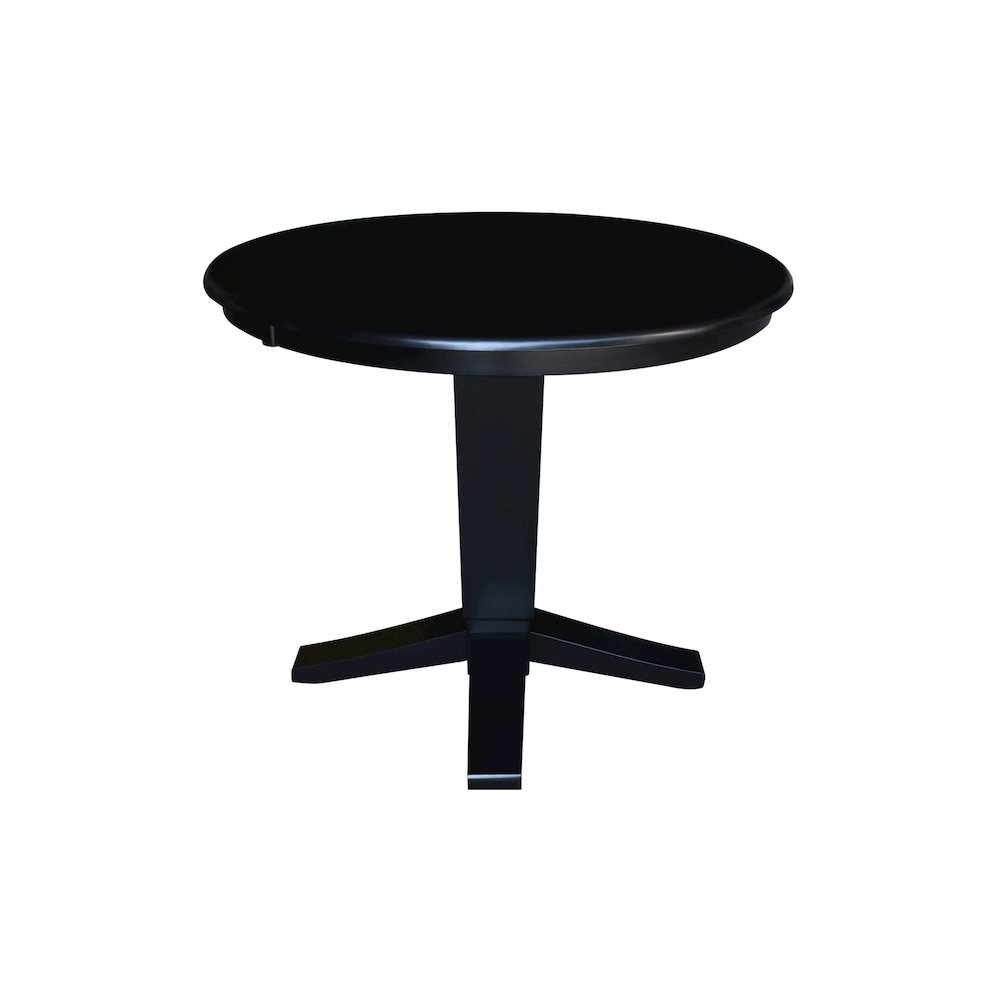 36 in Round Top Pedestal Dining Table in Black. Picture 3