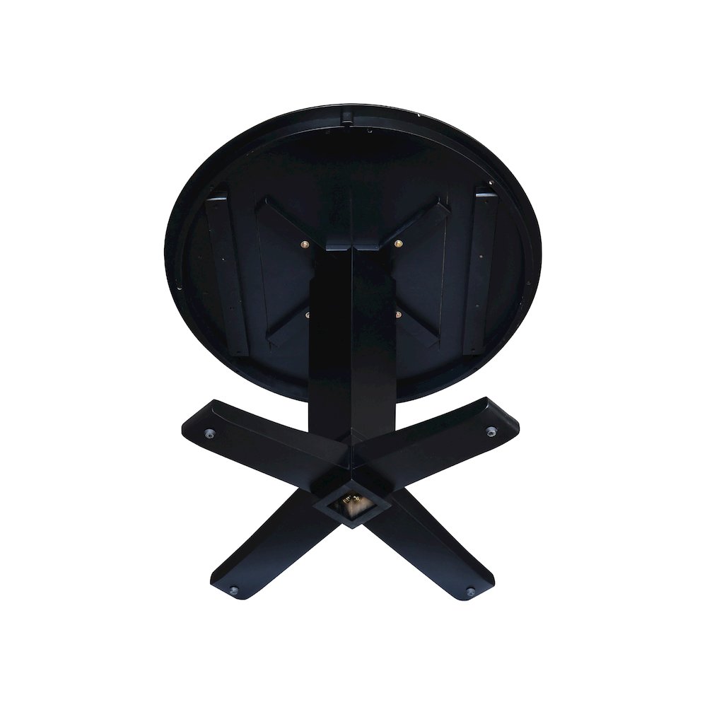 36 in Round Top Pedestal Dining Table in Black. Picture 4