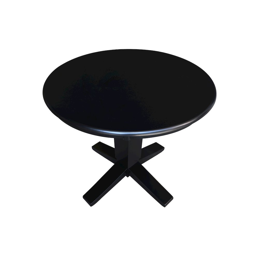 36 in Round Top Pedestal Dining Table in Black. Picture 5