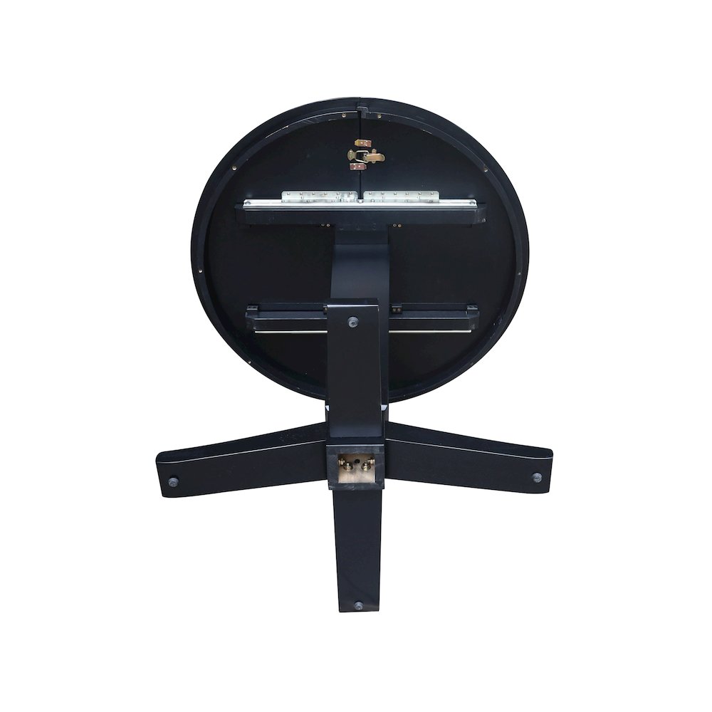 36 in Round Top Pedestal Counter Height Dining Table with 12 in Leaf in Black. Picture 8