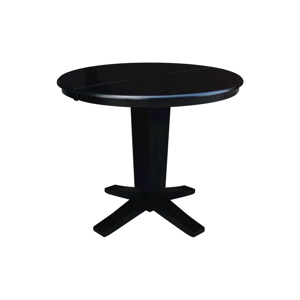 36 in Round Extension Dining Table with 12 in Leaf and 2 Dining Chairs, 3Pcs Set. Picture 4