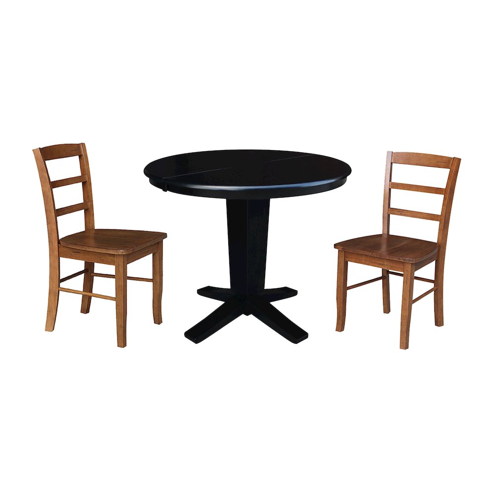 36 in Round Dining Table with 12 and 2 Dining Chairs - 3 Piece Set. Picture 1