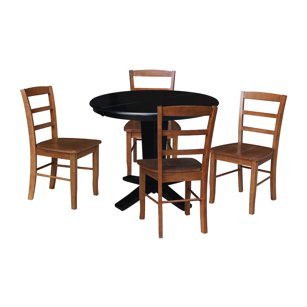 36 in Round Dining Table with 12 and 4 Dining Chairs - 5 Piece Set. Picture 1