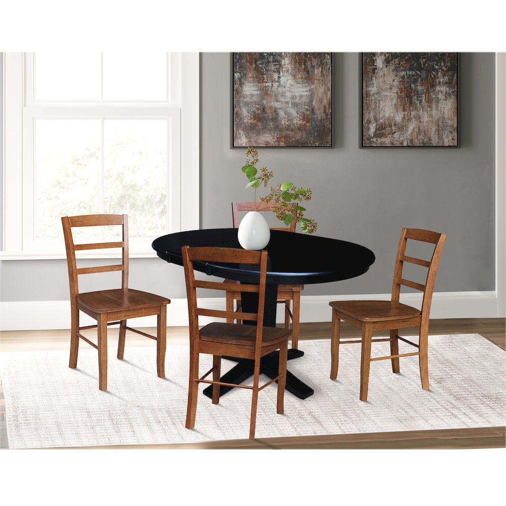 36 in Round Dining Table with 12 and 4 Dining Chairs - 5 Piece Set. Picture 5