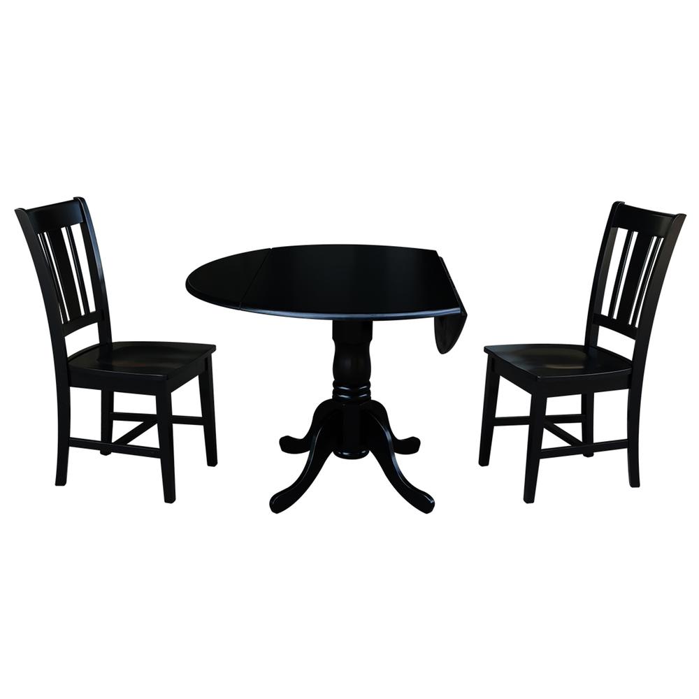 42" Dual Drop Leaf Table With 2 San Remo Chairs. Picture 1