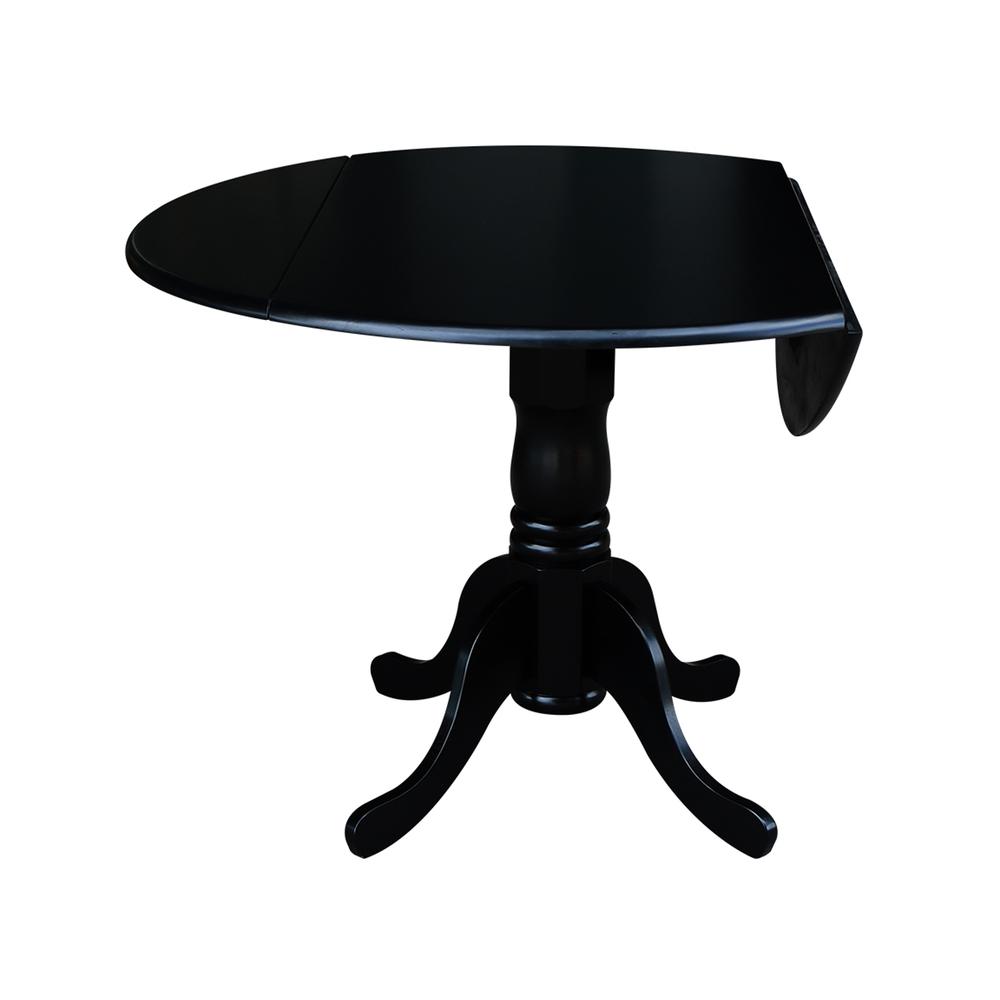 42 in. Dual Drop Leaf Table with 4 Slat Back Dining Chairs - 5 Piece Dining Set. Picture 4
