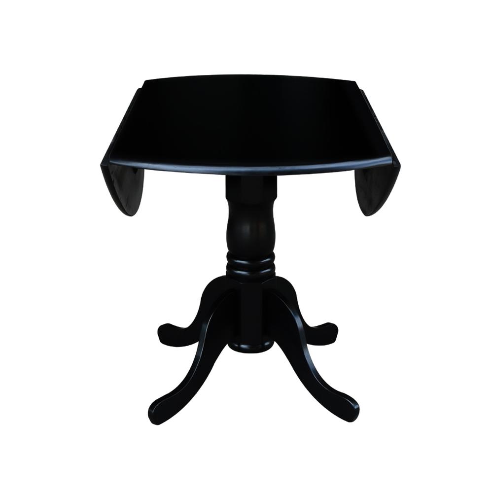 42 in. Dual Drop Leaf Table with 4 Slat Back Dining Chairs - 5 Piece Dining Set. Picture 5