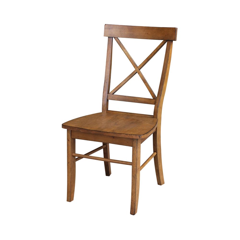 42 in. Dual Drop Leaf Table with 4 Cross Back Dining Chairs - 5 Piece Dining Set. Picture 6