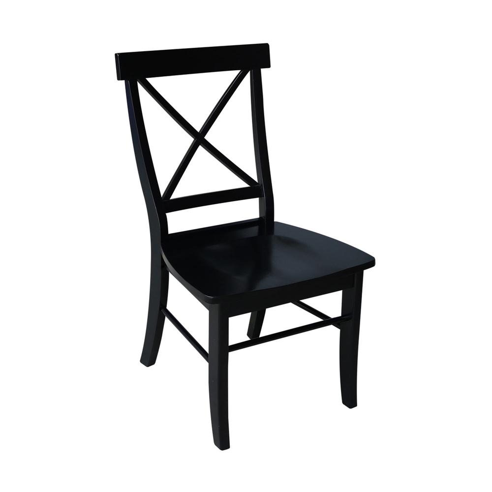 42 in. Dual Drop Leaf Table with 4 Cross Back Dining Chairs - 5 Piece Dining Set. Picture 6