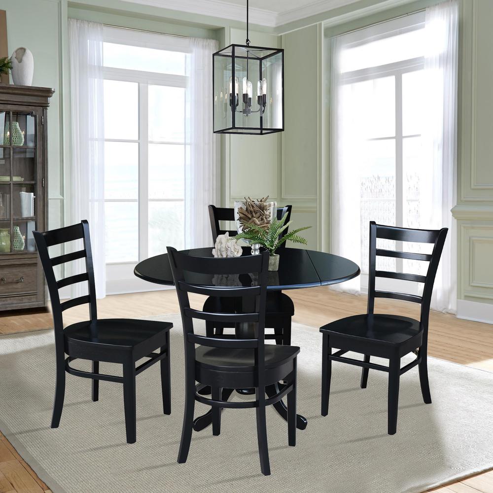 42 in. Dual Drop Leaf Table with 4 Ladder Back Dining Chairs. Picture 2