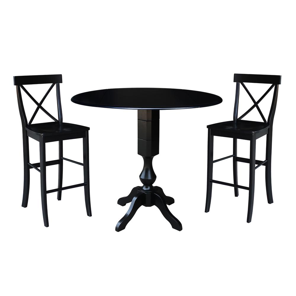 42" Round Dual Drop Leaf Pedestal Table,  29.5"H. Picture 12