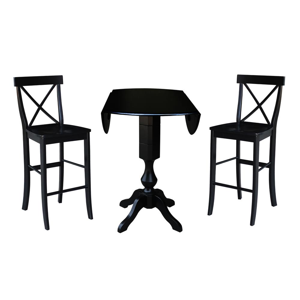 42" Round Dual Drop Leaf Pedestal Table,  29.5"H. Picture 11
