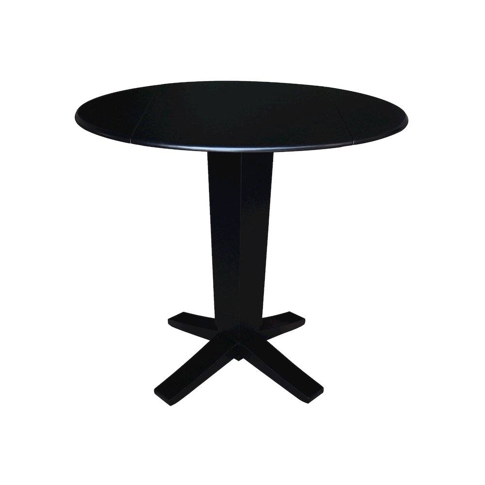 42 in Counter Height Dining Table with 2 Stools in Black - 3 Piece Set. Picture 4