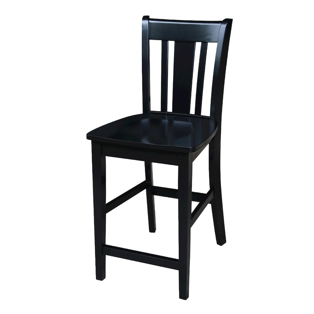 42 in Counter Height Dining Table with 4 Stools in Black - 5 Piece Set. Picture 3