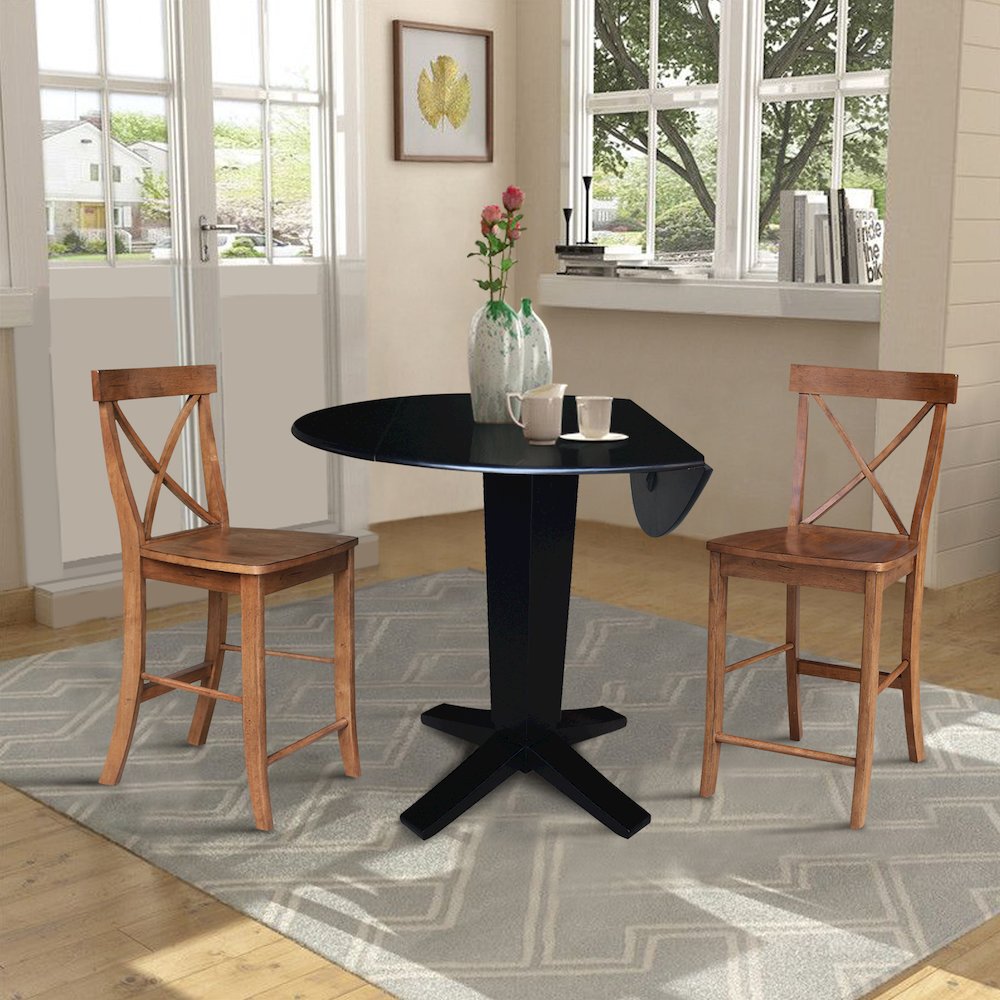42 in Counter Height Dining Table with 2 Stools - 3 Piece Set. Picture 5