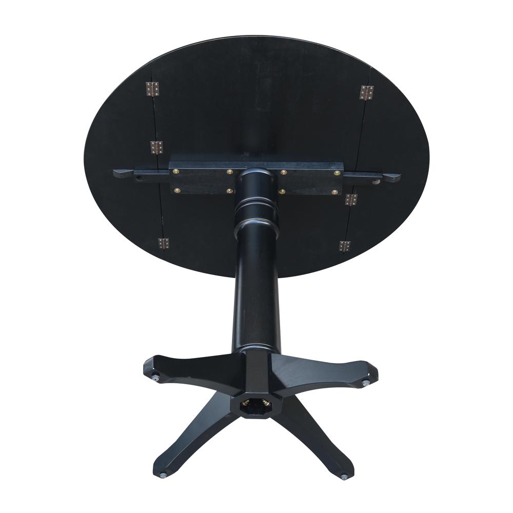 42" Round Dual Drop Leaf Pedestal Table,  30.3"H. Picture 14