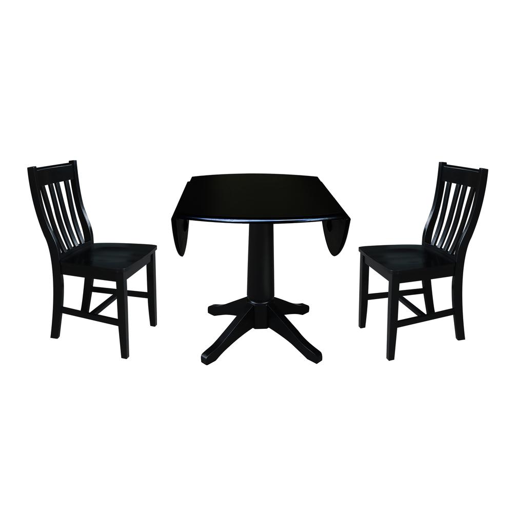 42" Round Dual Drop Leaf Pedestal Table,  30.3"H. Picture 25
