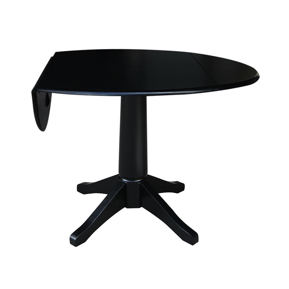 42" Round Dual Drop Leaf Pedestal Table,  30.3"H. Picture 2