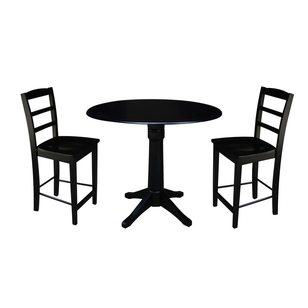 42" Round Dual Drop Leaf Pedestal Table,  30.3"H. Picture 29