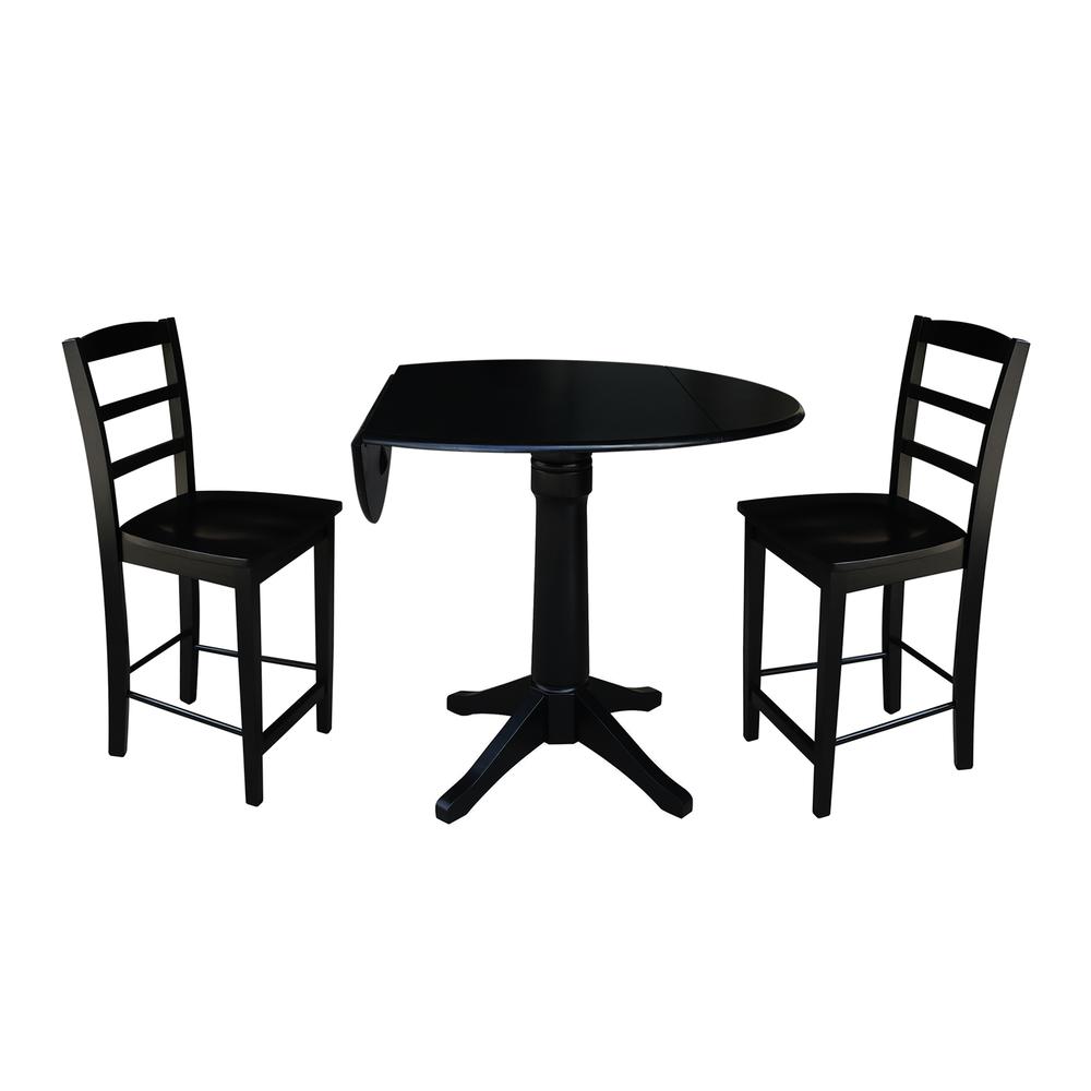 42" Round Dual Drop Leaf Pedestal Table,  30.3"H. Picture 27