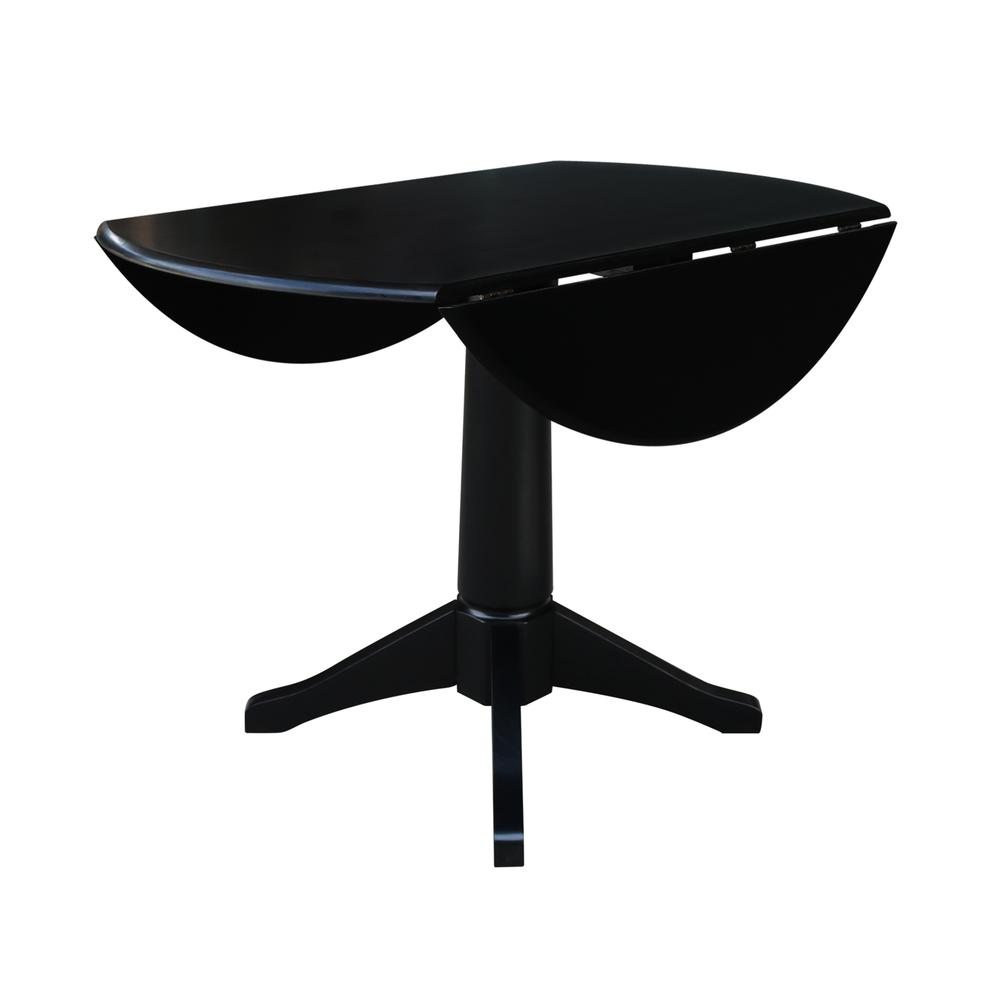 42" Round Dual Drop Leaf Pedestal Table,  30.3"H. Picture 4