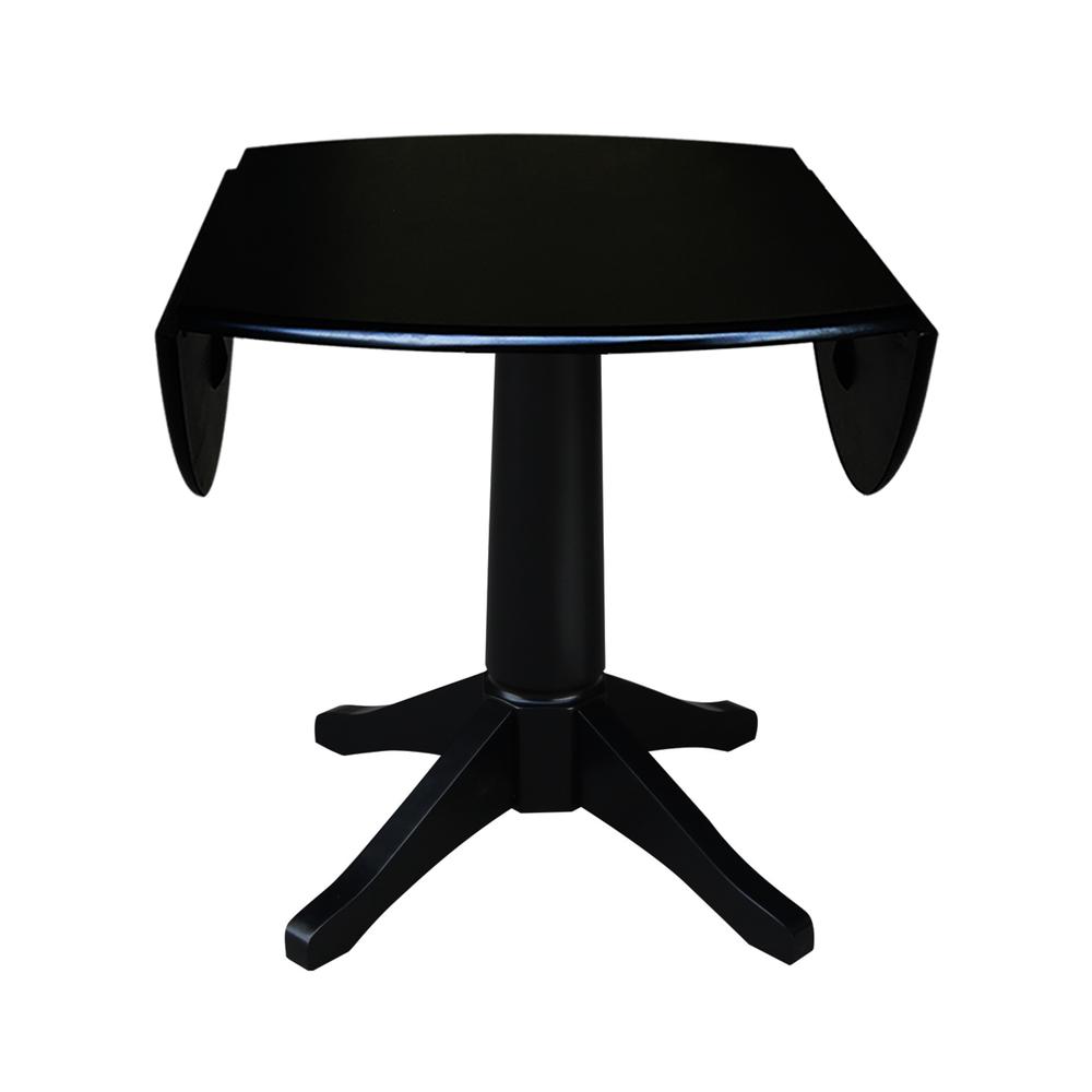 42" Round Dual Drop Leaf Pedestal Table,  30.3"H. Picture 6