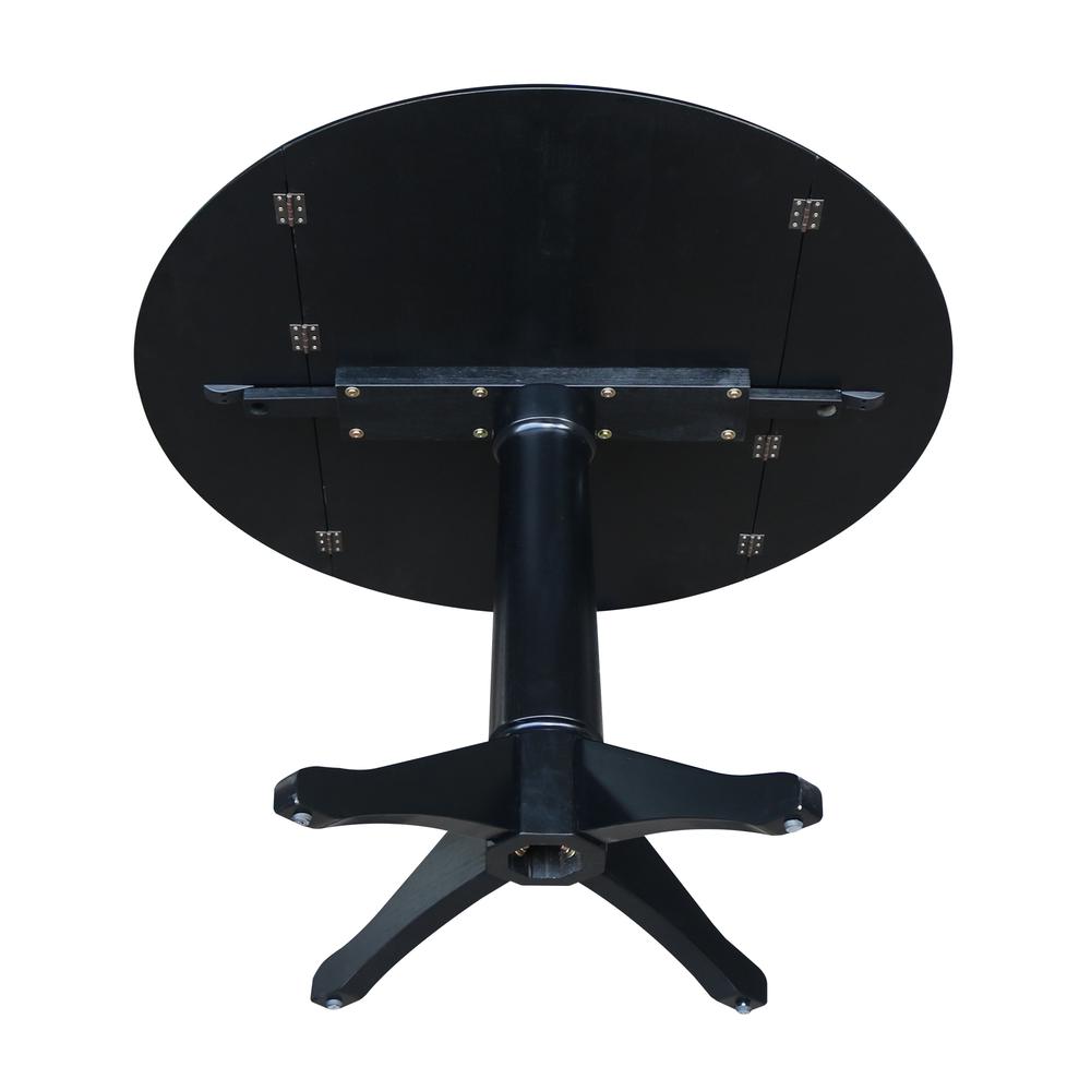 42" Round Dual Drop Leaf Pedestal Table,  30.3"H. Picture 7