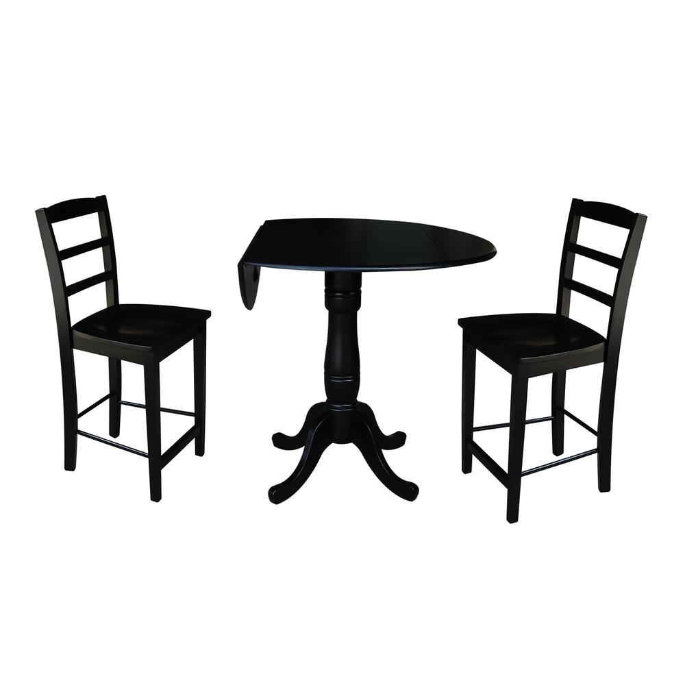 42" Round Dual Drop Leaf Pedestal Table,  29.5"H. Picture 95