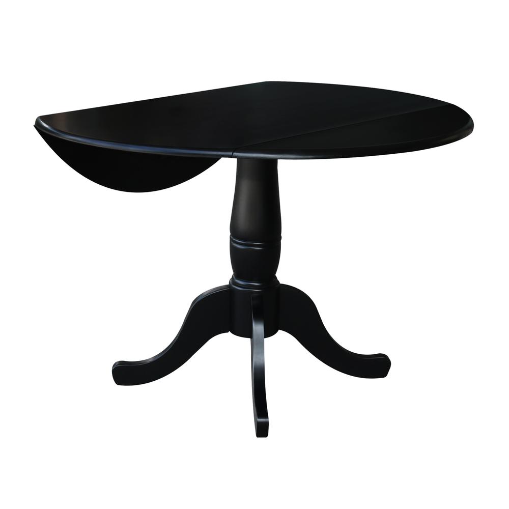 42" Round Dual Drop Leaf Pedestal Table,  29.5"H. Picture 3