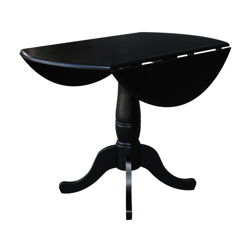 42" Round Dual Drop Leaf Pedestal Table,  29.5"H. Picture 4