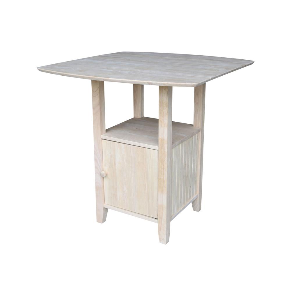 Dual Drop Leaf Bistro Table - Counter Height - With Storage. Picture 1