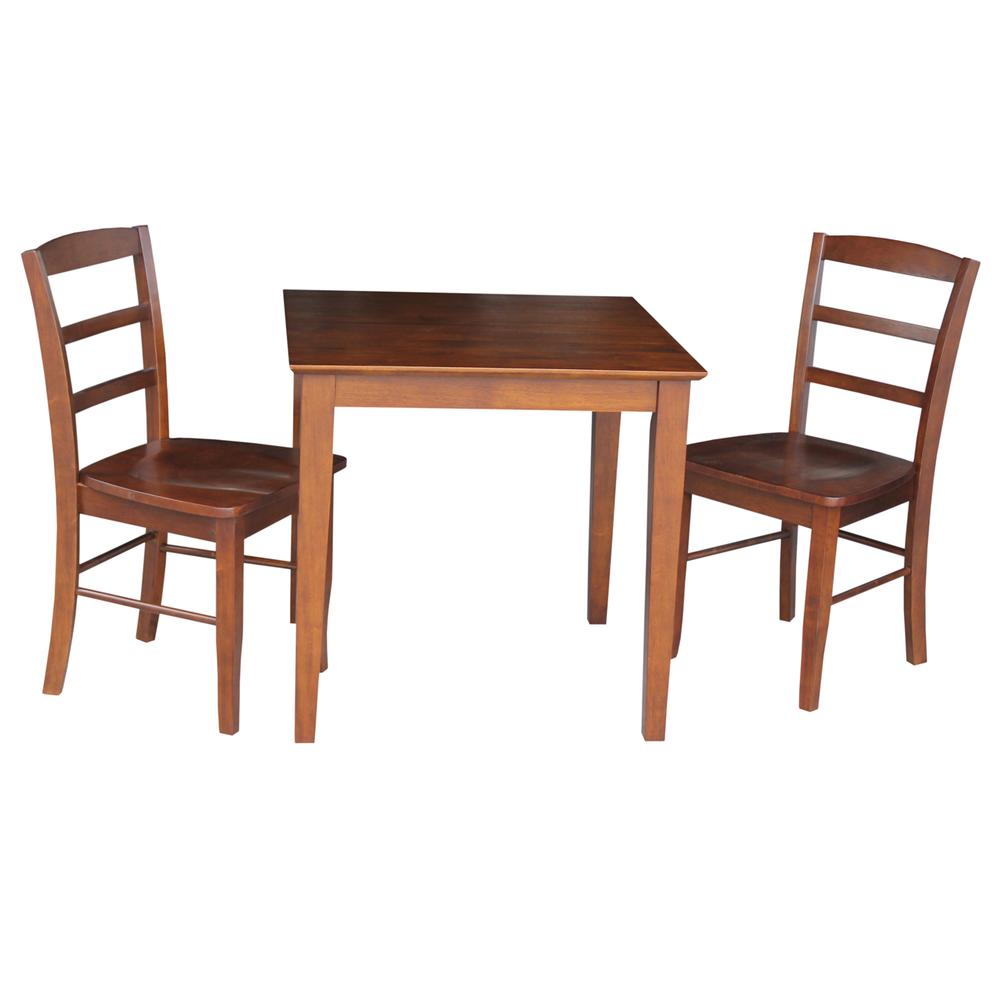 30X30 Dining Table With 2 Ladderback Chairs. Picture 1
