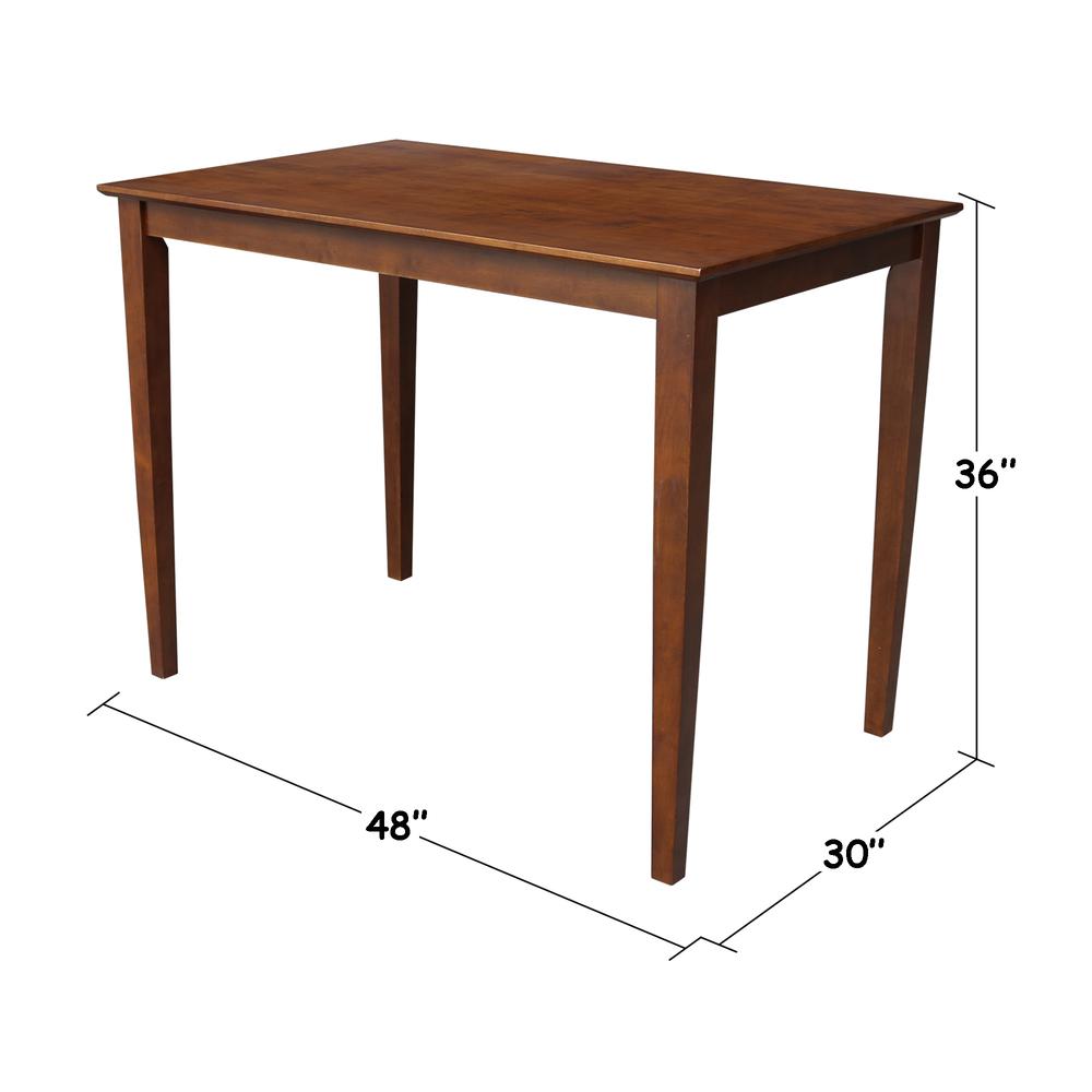 30x48 Counter Height Dining Table with 4 Counter Height Stools in Espresso. Picture 3