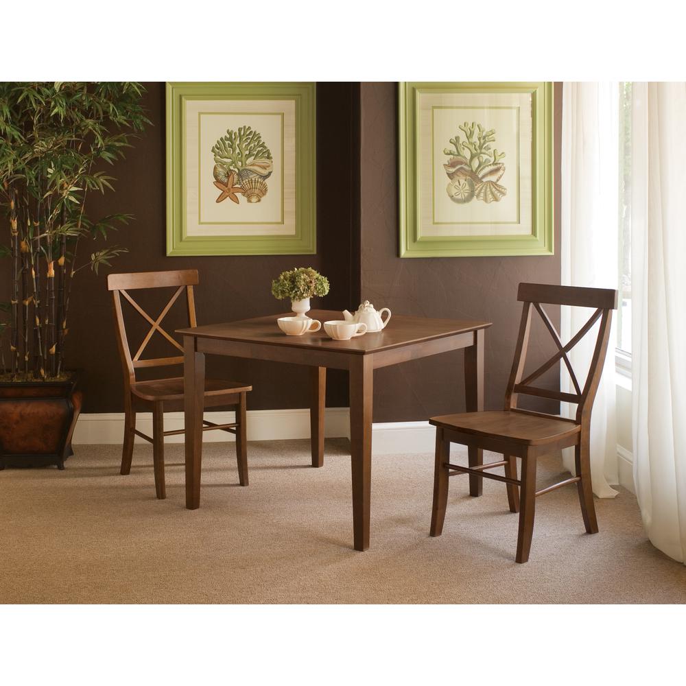 36" x 36" Dining Table With 2 Side Chairs. Picture 1