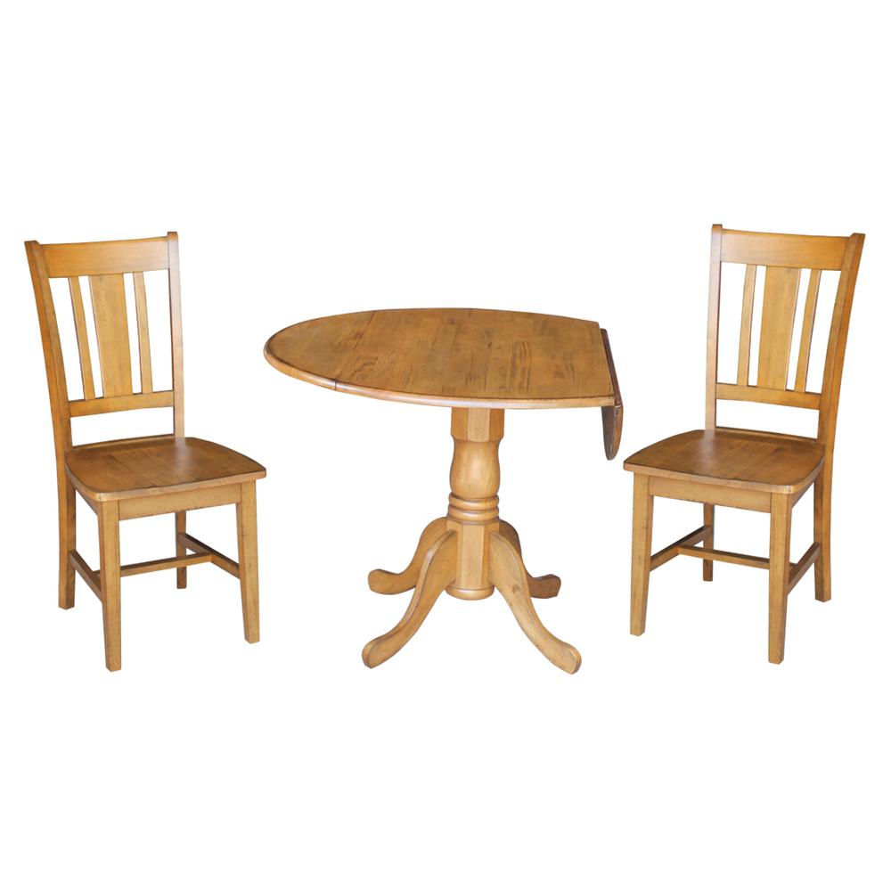 42" Dual Drop Leaf Table With 2 San Remo Chairs. Picture 2