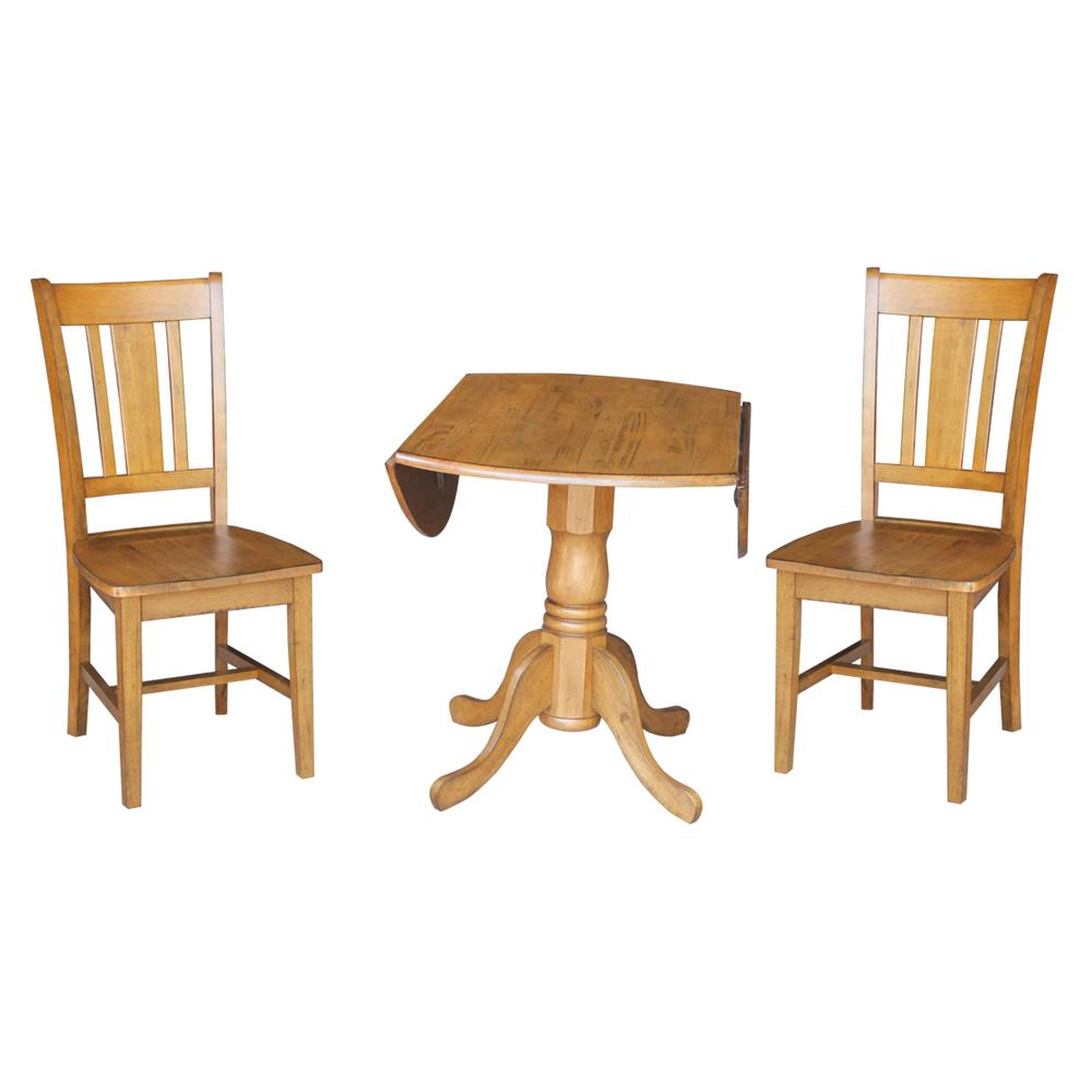 42" Dual Drop Leaf Table With 2 San Remo Chairs. Picture 3