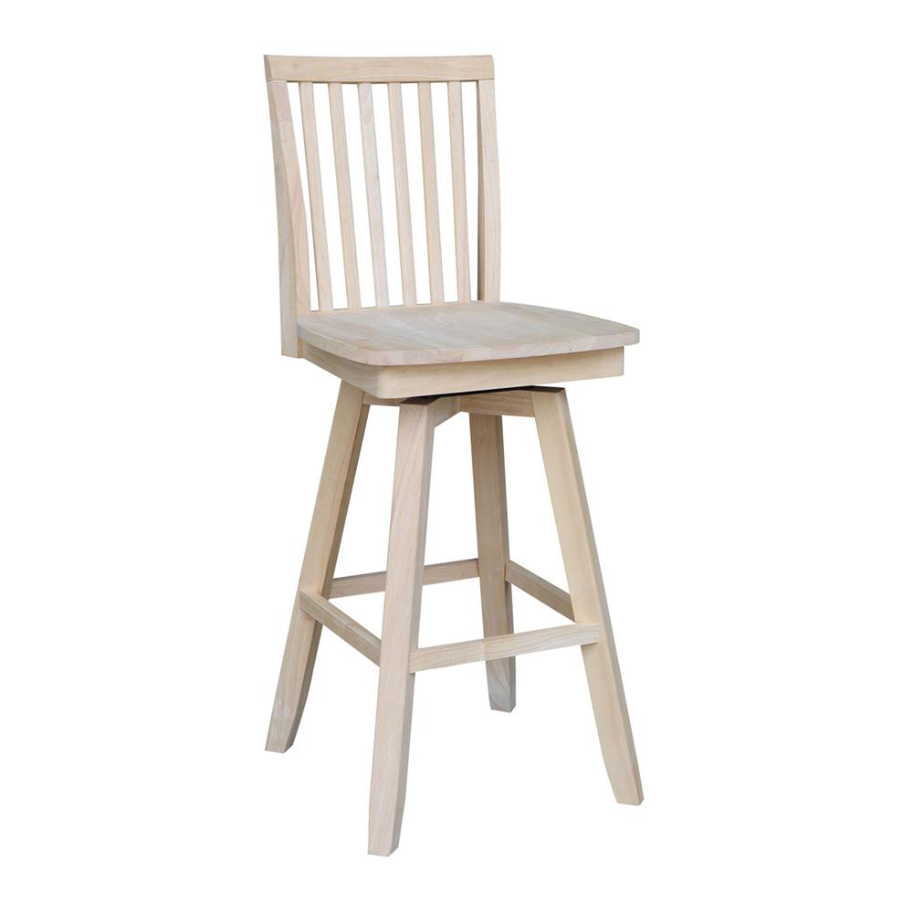 Bar Height Table With 2 Slat Back Swivel Bar Stools - 30 in. Seat Height. Picture 4
